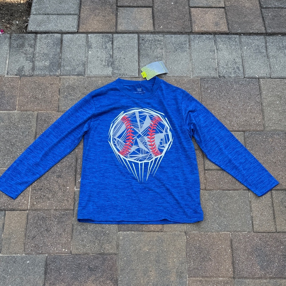 Boys Size Youth Medium Tek Gear Baseball Shirt